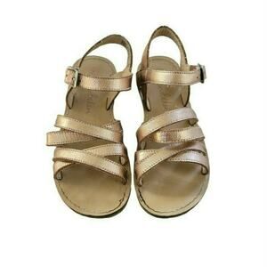 Mini Boden Rose Gold Metallic Strappy Sandals